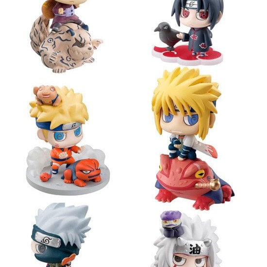 Naruto Uzumaki mit Gamakichi und Gamatatsu - offene Augen - Beschwörungsjutsu / Kuchiyose no Jutsu - Set 2 - Naruto Petit Chara Land