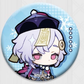 Qiqi - Genshin Impact - Chibi Stickers Glossy Badge - miHoYo