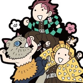 Tanjiro Kamado, Zenitsu Agatsuma und Inosuke Hashibira Ver. A - Kimetsu no Yaiba - Buddy Collection Gummi-Anhänger - Neuauflage