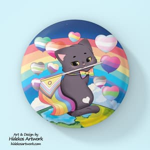 Progress Pride Flag Neko - Magnet - Hideko Merchandise (1)