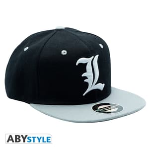 Death Note - Snapback Cap - Black & Grey - "L" - AbyStyle - 1