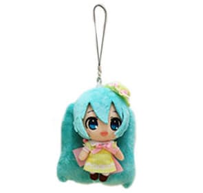 Hatsune Miku Spring Time (B) - Hat and open eyes - Taito Plush Strap - 1