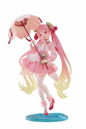 Hatsune Miku AMP PVC Statue Newley Written Sakura Miku Sakura Dress Ver. 21 cm  (9)