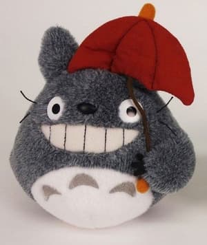 Totoro Plüschfigur - Roter Regenschirm - 15 cm - Sun Arrow - 1
