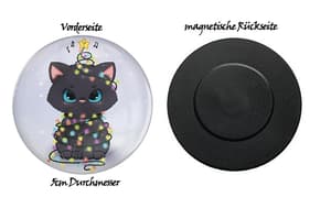 Schwarze Christmas Neko - Magnet - Hideko Merchandise (1)