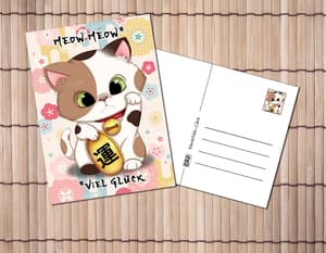 Maneki Neko - Postkarte "Viel Glück" - Hideko Merchandise (1)