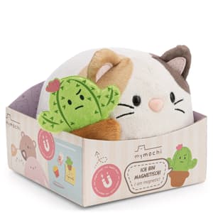 Liegendes Kuscheltier mymochi Katze Angy 13cm mit Magnet moodie Kaktus in Geschenkbox  - 7