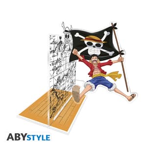 Ruffy mit Flagge - One Piece - Acryl Buchstütze - AbyStyle (1)