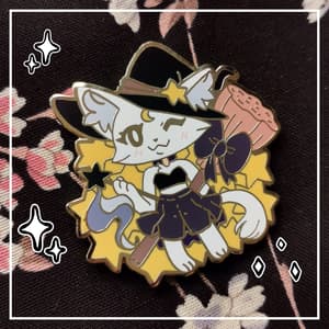 Galaxy Witch Pin - Little Witch Acatemia Cat Witch Talisman - Pin - Myuna Art (1)