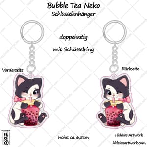 Bubble Tea Neko - Schlüsselanhänger - Hideko Merchandise (1)