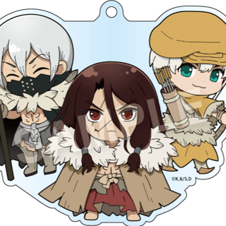 Tsukasa, Hyoga & Ukyo - Dr. Stone - Acrylic Keychain (Itsusho Acrylic Ball Chain) - F. Heart