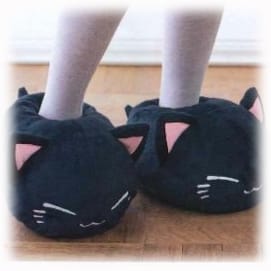 Nemu Neko Hausschuhe - schwarz
