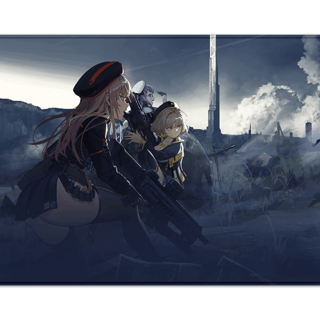 Rapi, Anis & Neon (hiding) -  Goddess of Victory: Nikke - Mousepad (80 x 40 cm)- Sakami