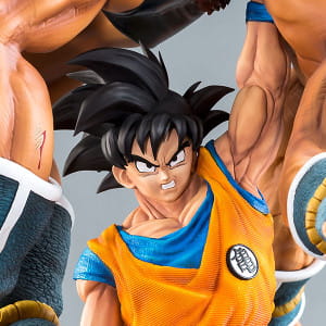 La Colère Silencieuse de Son Goku (Son Goku et Nappa) - Statue HQS Limitée avec Vitrine Enzan