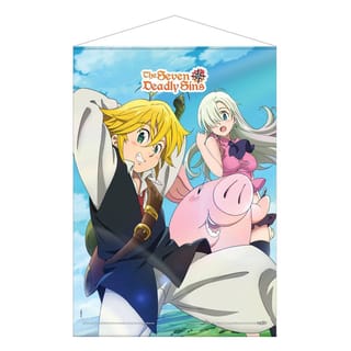 Meliodas, Elizabeth & Hawk - The Seven Deadly Sins Wallscroll - Pop Buddies (50 x 70 cm)