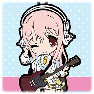 Sonico Zwinkernde Version - Super Sonico Niitengomu Gummi Anhänger - Profil