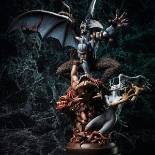 Devilman Crybaby Statue - Devilman  / Amon / Akira with Sirene - Real Color Ver.