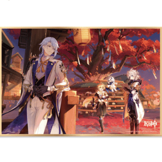 Aether, Paimon, Albedo & Ayato - Genshin Impact Liu Feng - Shikishi - miHoYo