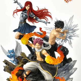 Natsu, Gray, Erza & Happy - Deluxe Bonus Version - Concept Masterline - Prisma Wing - Prime 1 Studio - Profil