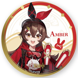 Amber - Chara Tin Badge - Genshin Impact (Windrise Journey) - miHoYo