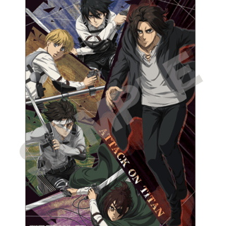 Eren, Mikasa, Armin, Levi and Hanji - Attack on Titan - kleine Schreibtischunterlage / Pencil Board (Schwarz) - Crux