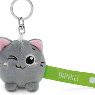 Katze "Danke!" - Schlüsselanhänger (grün - 5 cm) - Nici - Profil