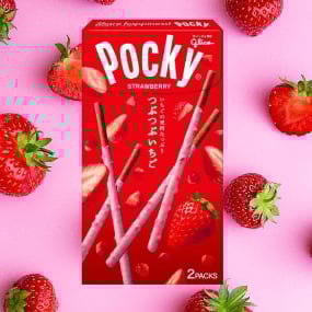 Doppelpackung - Erdbeer Pocky/ Pocky Tsubu Tsubu Ichigo  - GLICO - 55 g - Profil