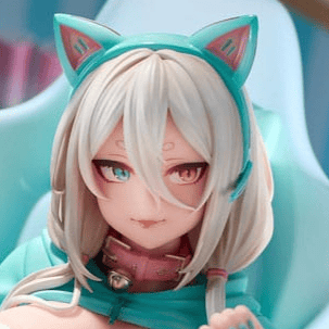 Nekomata Gamer Shiro - Deluxe Version | Lovely Project – Exklusive Anime-Figur mit Wallscroll - Profil