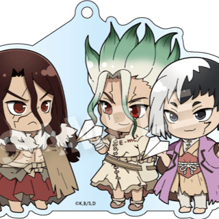 Senku, Gen & Tsukasa - Dr. Stone - Acrylic Keychain (Itsusho Acrylic Ball Chain) - F. Heart - Profil