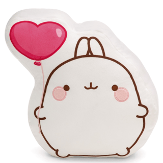 Molang with Heart Balloon - contour shape Cushion (35 x 30 x 8 cm) - Profil