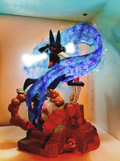 The Aura is with me 💙✨ · Lucario - Pokémon Deluxe Light Up Statue - Jazwares