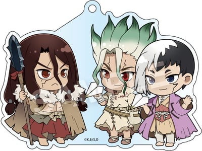 Senku, Gen & Tsukasa - Dr. Stone - Acrylanhänger (Itsusho Acrylic Ball Chain) - F. Heart.jpeg