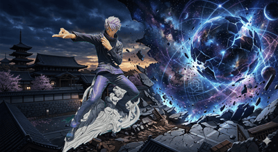 Gojo Hollow Purple Pose · Satoru Gojo - Hollow Purple (Kyoshiki Murasaki) - Luminasta - Sega