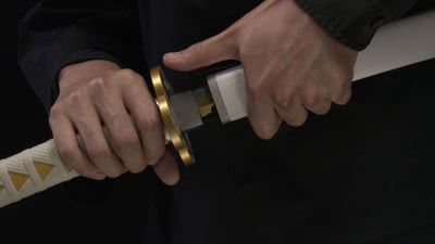 Nichirin Schwert (Zenitsu Agatsuma) - Demon Slayer Kimetsu no Yaiba 11 Proplica - Bandai (10).jpg