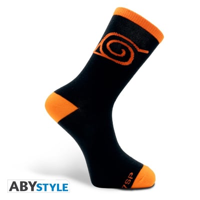 Konoha - Naruto Shippuden - Socken (Schwarz & Orange) - AbyStyle (1)