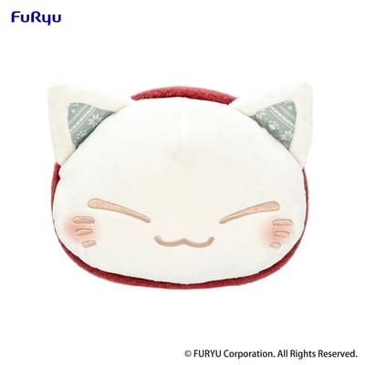 Nemu Neko - Roter Schal - Plüschtier - Furyu (27 cm x 20 cm) (1)