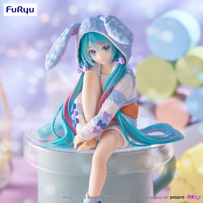 Hatsune Miku - Blue Color - Rabbit Ear Hood Pajama - Noodle Stopper - Furyu - 3