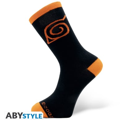Konoha - Naruto Shippuden - Socken (Schwarz & Orange) - AbyStyle (1)