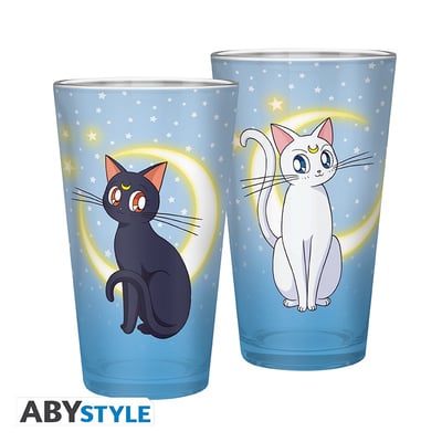 Sailor Moon - Großes 400 ml Glas - Luna und Artemis - AbyStyle (1)