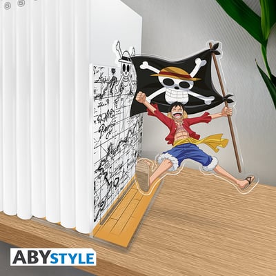 Ruffy mit Flagge - One Piece - Acryl Buchstütze - AbyStyle (1)