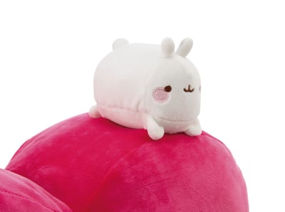 Molang - Herzförmiges Kissen mit Molang Kuscheltier (42 x 27 cm) (1)