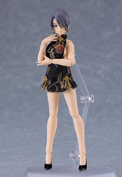 Figma 569c figma Syles: Female Body Mika - Mini Skirt Chinese Dress -Black  (2)