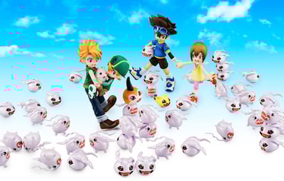 Tai,  Kari,  Matt and T.K. with Koromon, Nyaromon, Tsunomon and Tokomon - Sibling Set  - Megahouse G.E.M. Series - 3