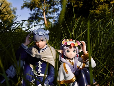 Frieren und Himmel genießen die Sonne · Frieren - Frieren: Nach dem Ende der Reise - ESPRESTO Figur - Flower Crown - Banpresto