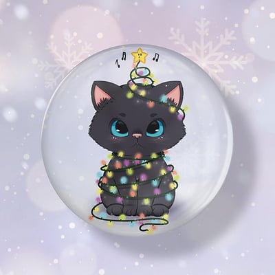 Schwarze Christmas Neko - Magnet - Hideko Merchandise (1)