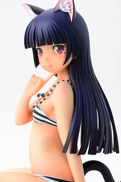 Kuroneko - 1/4 - Striped Swimsuit Nekomimi - 21