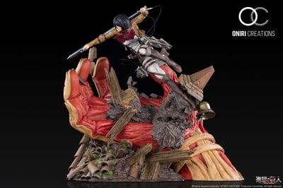 Mikasa vs. Amored Titan - Attack on Titan - Resin Diorama - Oniri Créations 7.jpg