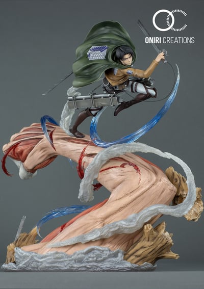 Levi vs. Female Titan - Attack on Titan - Resin Diorama by Oniri Créations - 1
