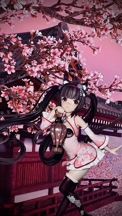 Walking on petals.. 🌸 · Chocola (China Dress Edition) DX Version – Nekopara Figur von Alphamax