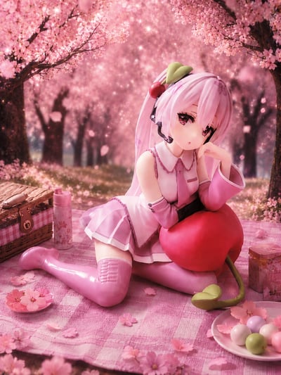 Sakura Miku 🌸 · Sakura Miku - Cherry Cushion - Desktop Cute Figure- Taito